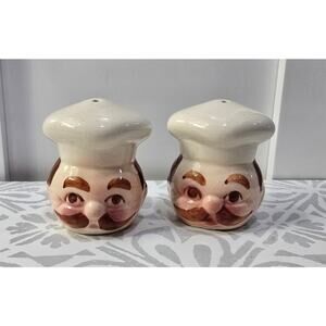 Vintage Chef Head Salt & Pepper Shakers – Stoppers Included